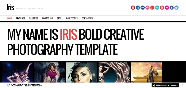 Iris Bold Photography Portfolio Theme