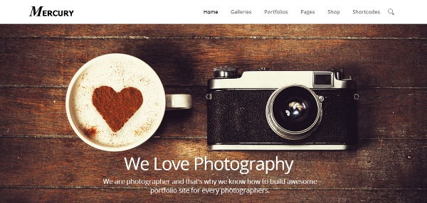 Mercury Responsive Portfolio Photography Theme