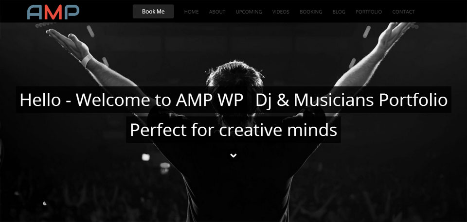 Amp WP – DJ Music One Page Portfolio