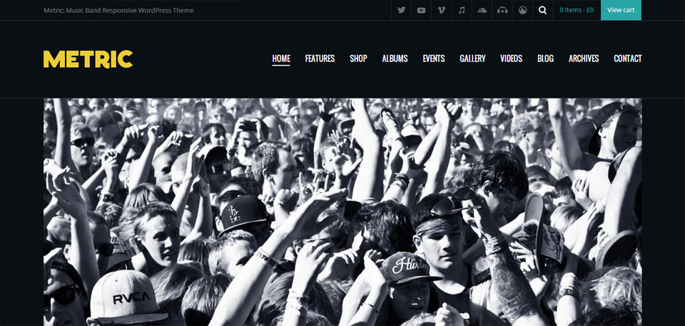 Metric Music Band Responsive WordPress Theme