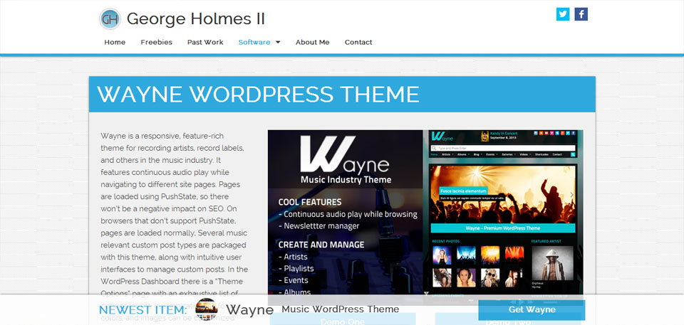 Wayne – Music WordPress Theme