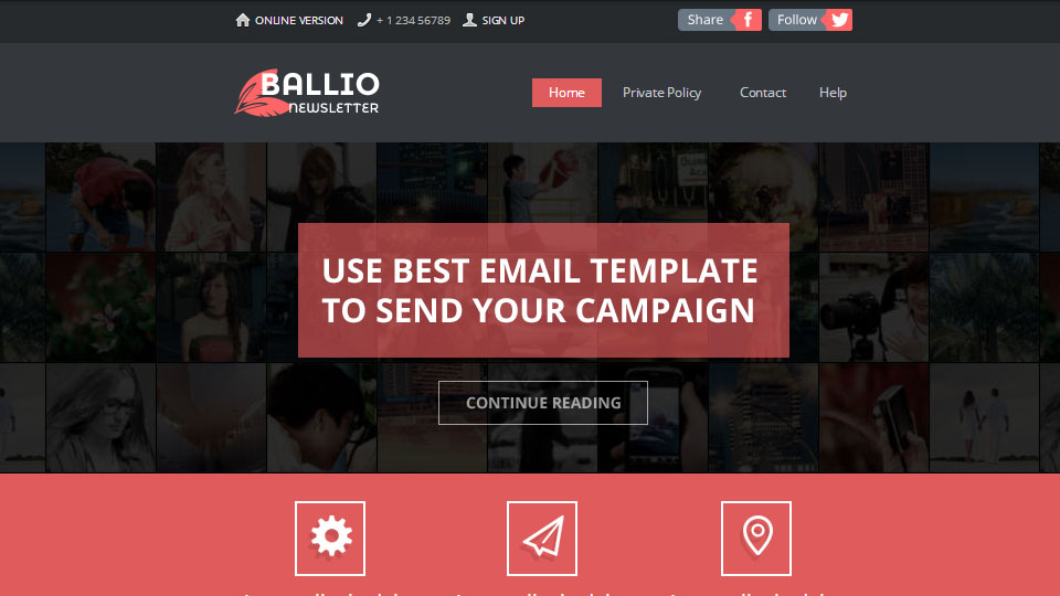 BALLIO-Flat Responsive Email With Template Builder