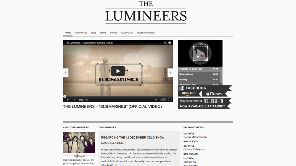 thelumineers-wordpress-homepage