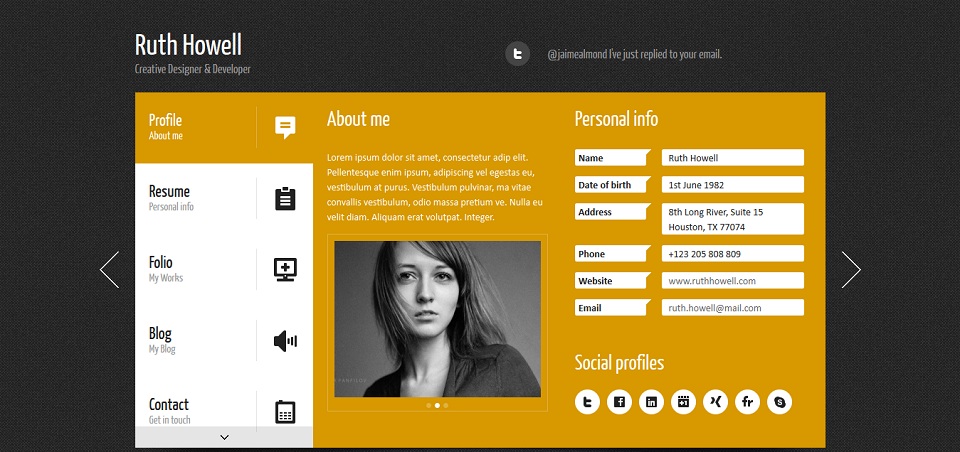 Prestige - Personal vCard WordPress Theme