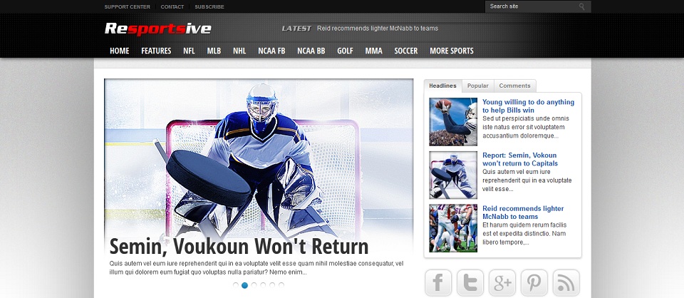 Resportsive Theme - A Responsive Sports News Theme