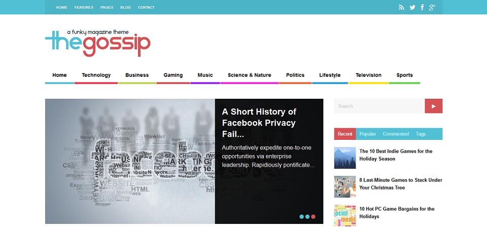 The Gossip - A Funky Magazine WordPress Theme