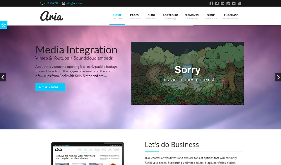 Aria  - WordPress theme